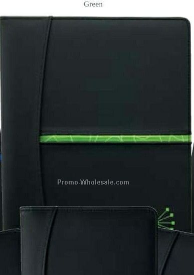 Sovrano Turbino II Folio With Green Inset 12-1/4"x9-3/4"x3/4"