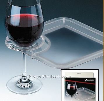Square Party Plate With Built In Stemware Holder