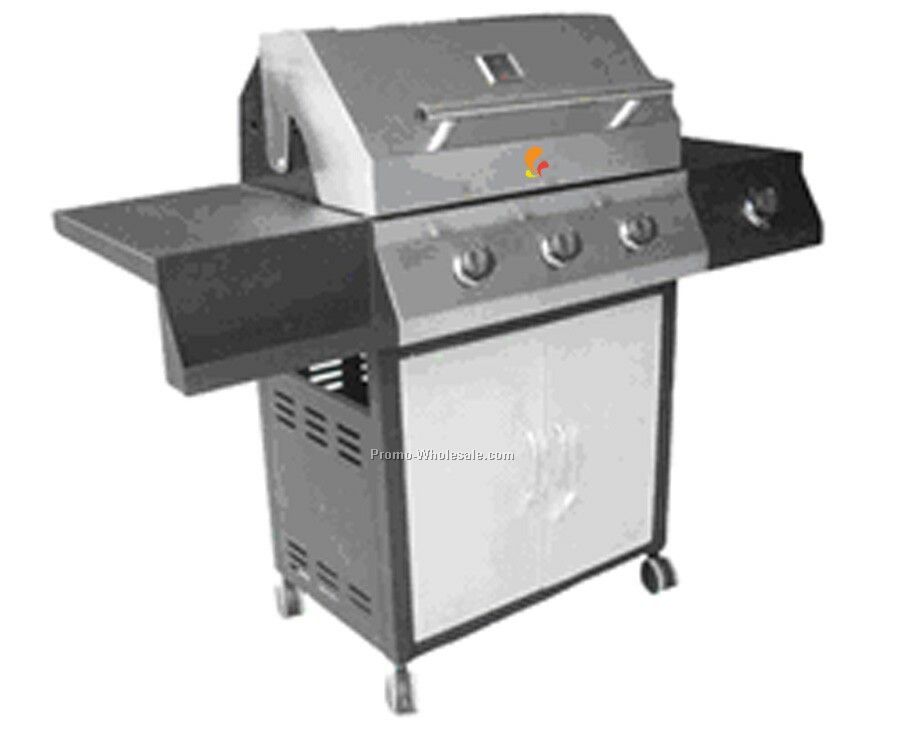Stainless Steel Bbq Grill With Black Accent Trim