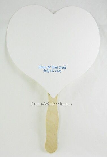 Stock Shape Hand Fan (Heart)