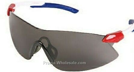 Strikers Protective Eyewear (Red, White, Blue Temple/ Clear Lens)