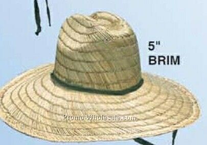 Swirl Design Rush Straw Hat W/ Inside Stretch Band (One Size Fit Most)