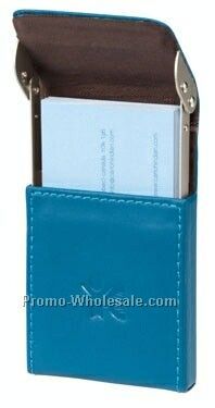Terra Leather Business Card Case W/ Flip-top Closure
