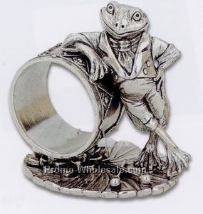 The 1824 Collection Silverplated Mr. Frog W/ Drum Napkin Ring