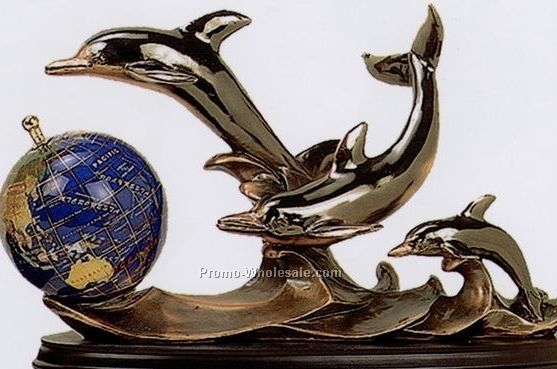 Three Dolphins W/Globe(Dark Copper Finish)