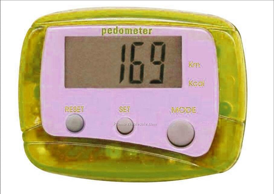 Translucent Pedometer With Three Buttons