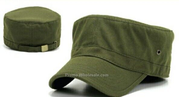 Trendy Military Fitted Cap With Antique Brass Buckle
