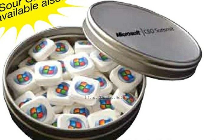 Window Tin W/ 4 Color Process Printed Mints