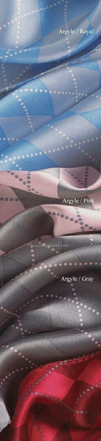 Wolfmark Argyle Silk Scarf - Gray