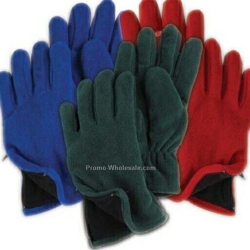 Wolfmark Red Fleece Zip Glove