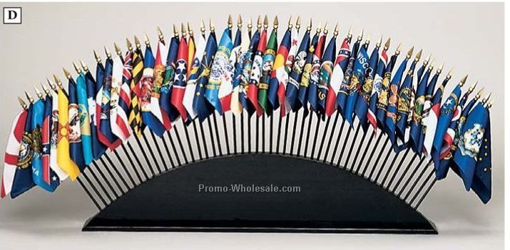Wooden Base For 50 State Flag Set
