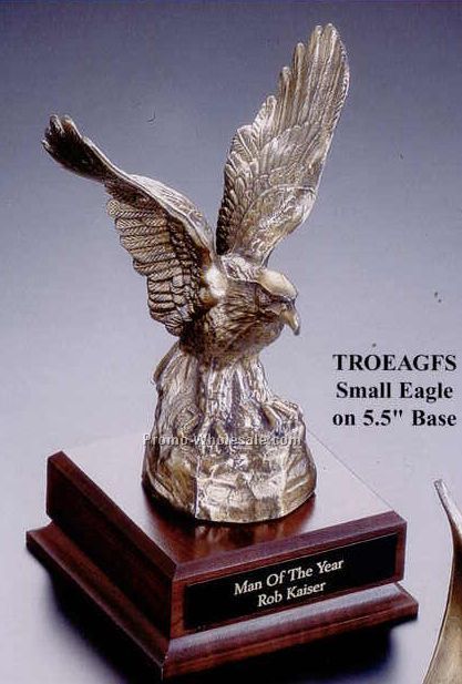 Zinc Small Eagle Sculptures On 5-1/2" Square Base