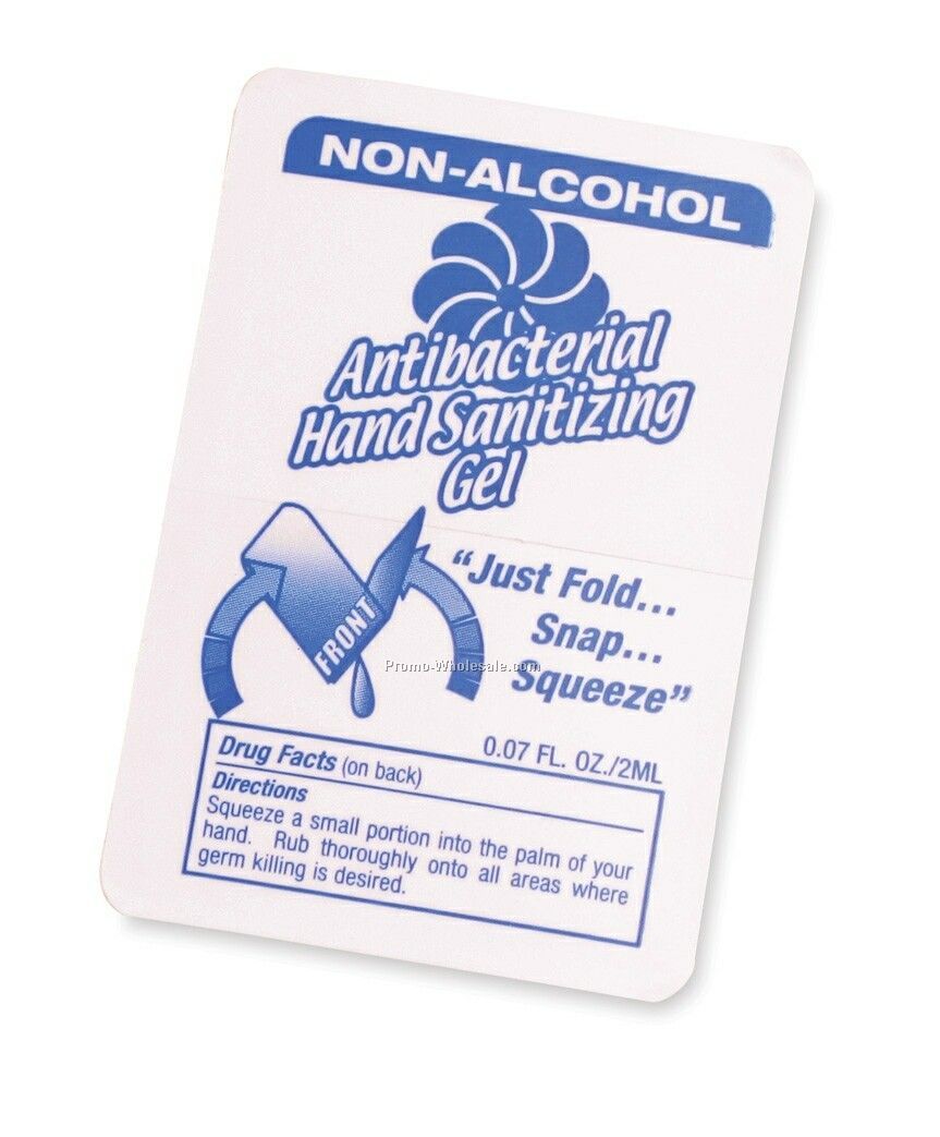 .07 Oz. Non Alcohol Antibacterial Gel Snap Packette - Stock Imprint