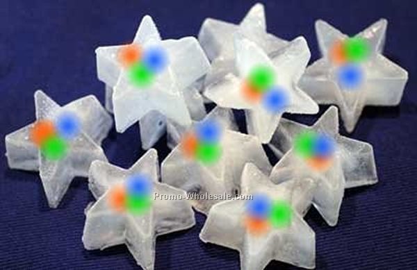 1-1/2" Light Up Star Ice Cube - Rainbow