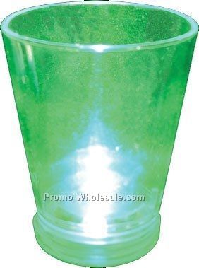 1-1/2 Oz. Frosted Or Clear Light Up Shot Glass W/ Green LED