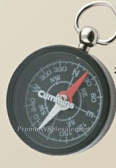 1-1/4" Round Black Pocket Compass