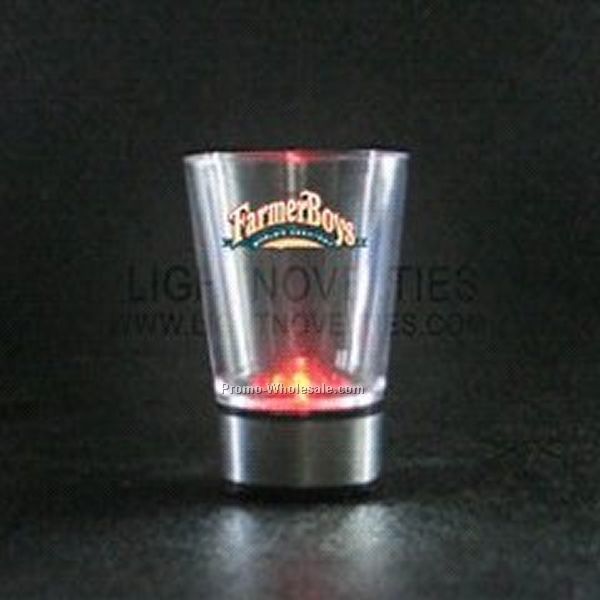 1-1/4 Oz. Tap Activated Light Up Shot Glass W/ Red LED