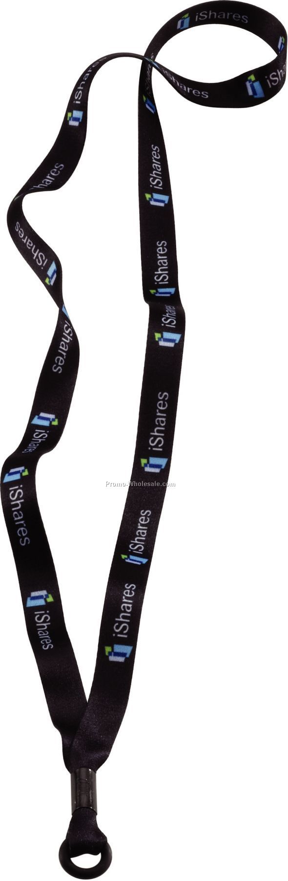 1/2" Recycled Dye Sublimated Lanyard With Metal Crimp & Rubber O-ring
