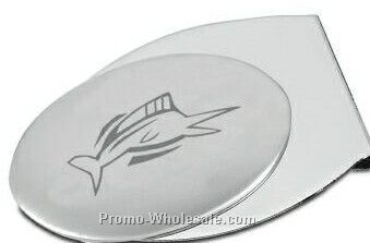 1-3/4"x1"x1/16" Merit Matte Silver Plated Zinc Alloy Money Clip