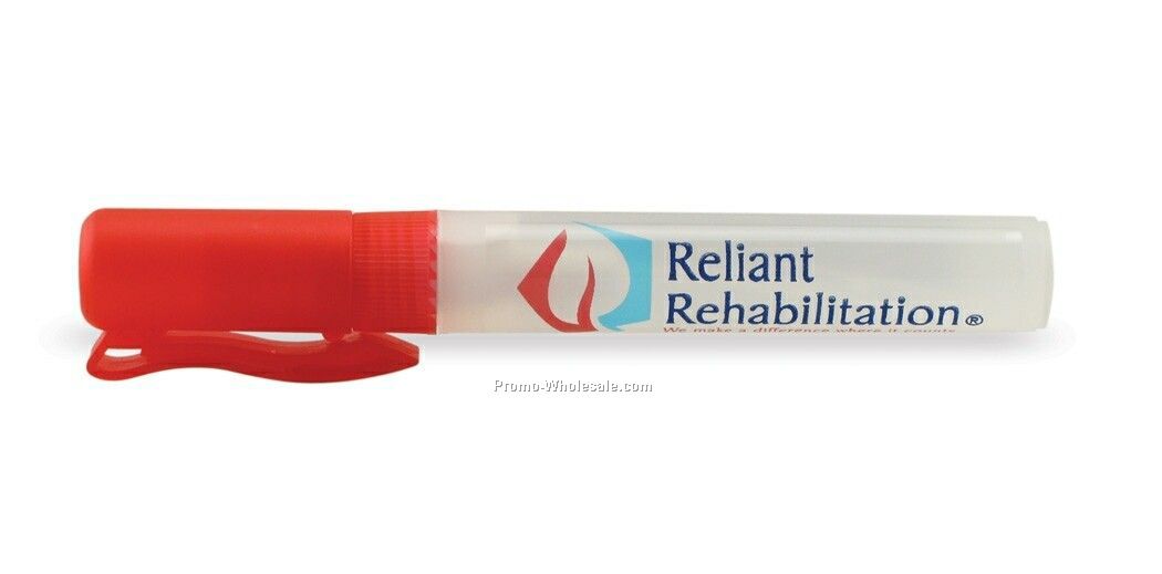 1/4 Oz. Antibacterial Pocket Spray W/ Red Clip Cap - Aloe Fresh Scent