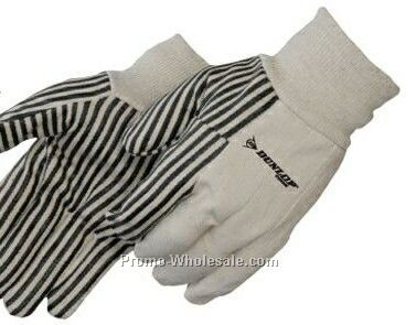 10 Oz. Canvas Work Gloves W/Black Pvc Dots