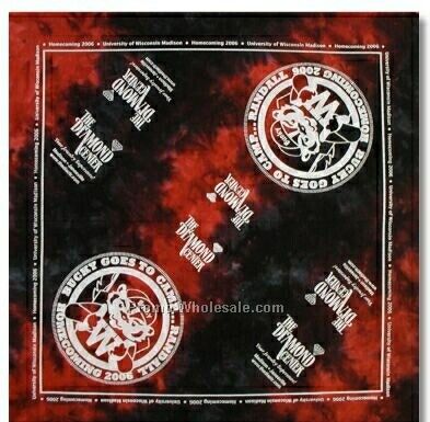 100% Cotton Tie-dye Bandanna - 22"x22" (Screen Printed)