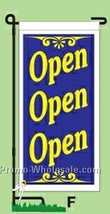 14"wx30"h Stock Ground Replacement Banner - Open Open Open