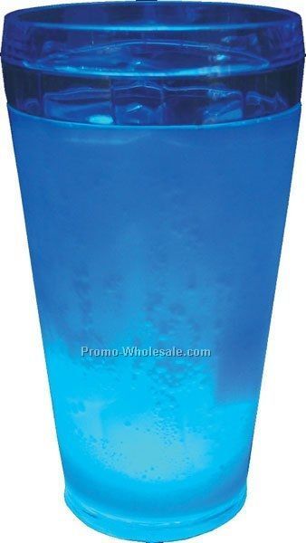 16 Oz. Blue Light Up Blinking Pint Glass W/ 5 LED Lights