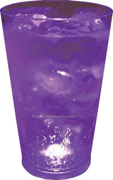 16 Oz. Purple Light Up Pint Glass W/ 3 LED Lights