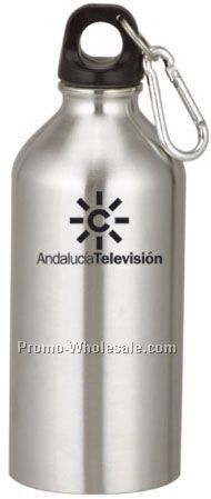 16 Oz. Stainless Steel Water Bottle With Carabineer Clip, Gift Boxed