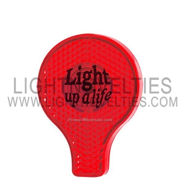 2" Light Up Reflector - Light Bulb (Red)