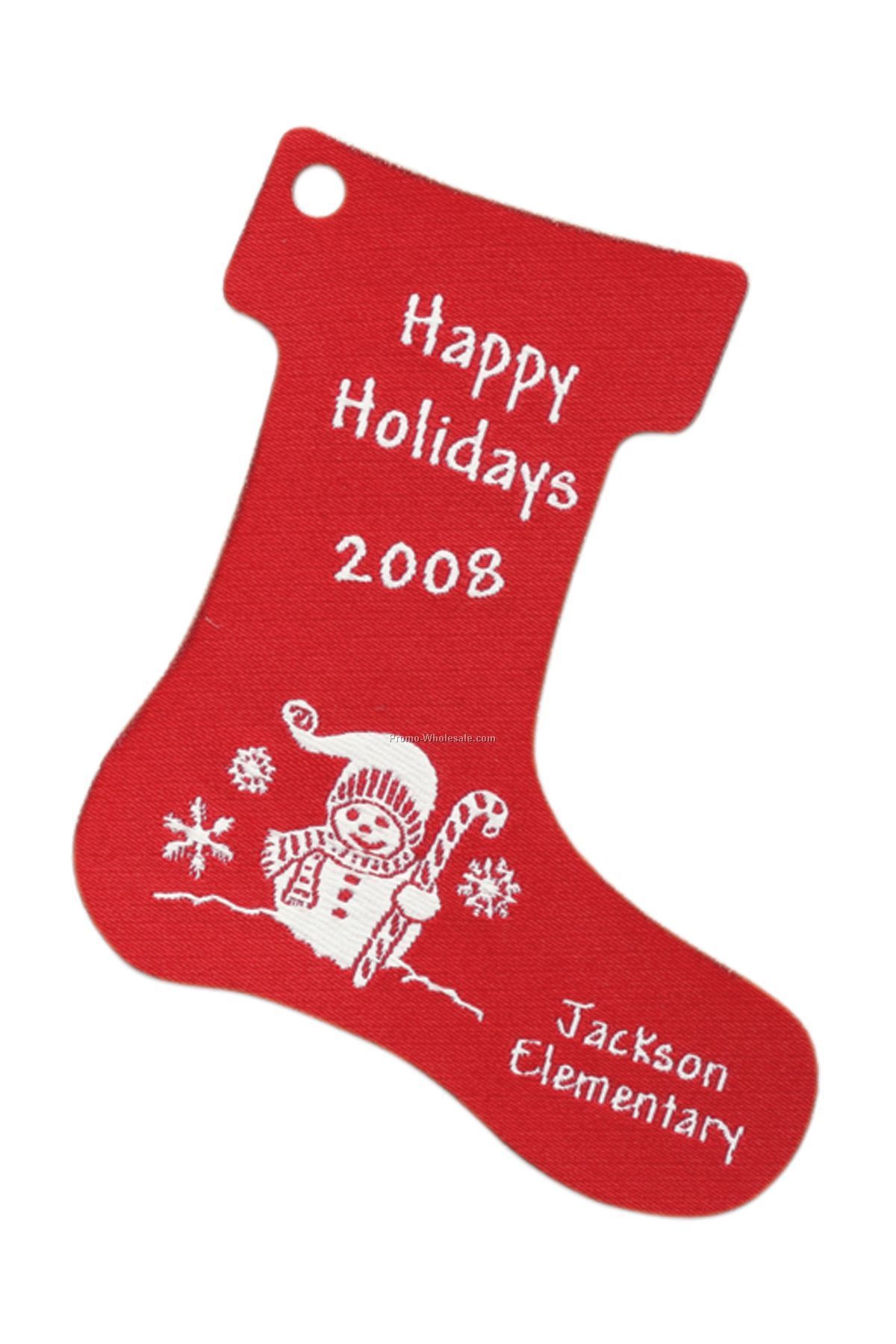 2-3/4"x3" Wov-in Line Holiday Stocking Ornament - Elite Material