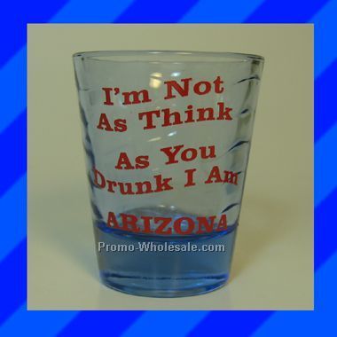 2 Oz Shot Glass (Light Blue Waves)