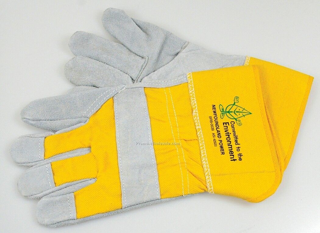 2-tone Split Cowhide Working Gloves (Xl)