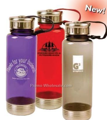 25 Oz. Polycarb Bottle With Steel Cap And Base