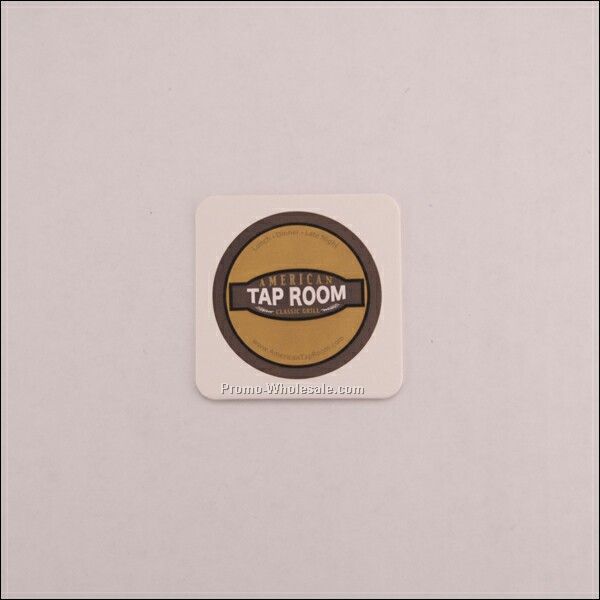 3-1/2"x3-1/2" 40 Pt. Thickness Square White Coaster