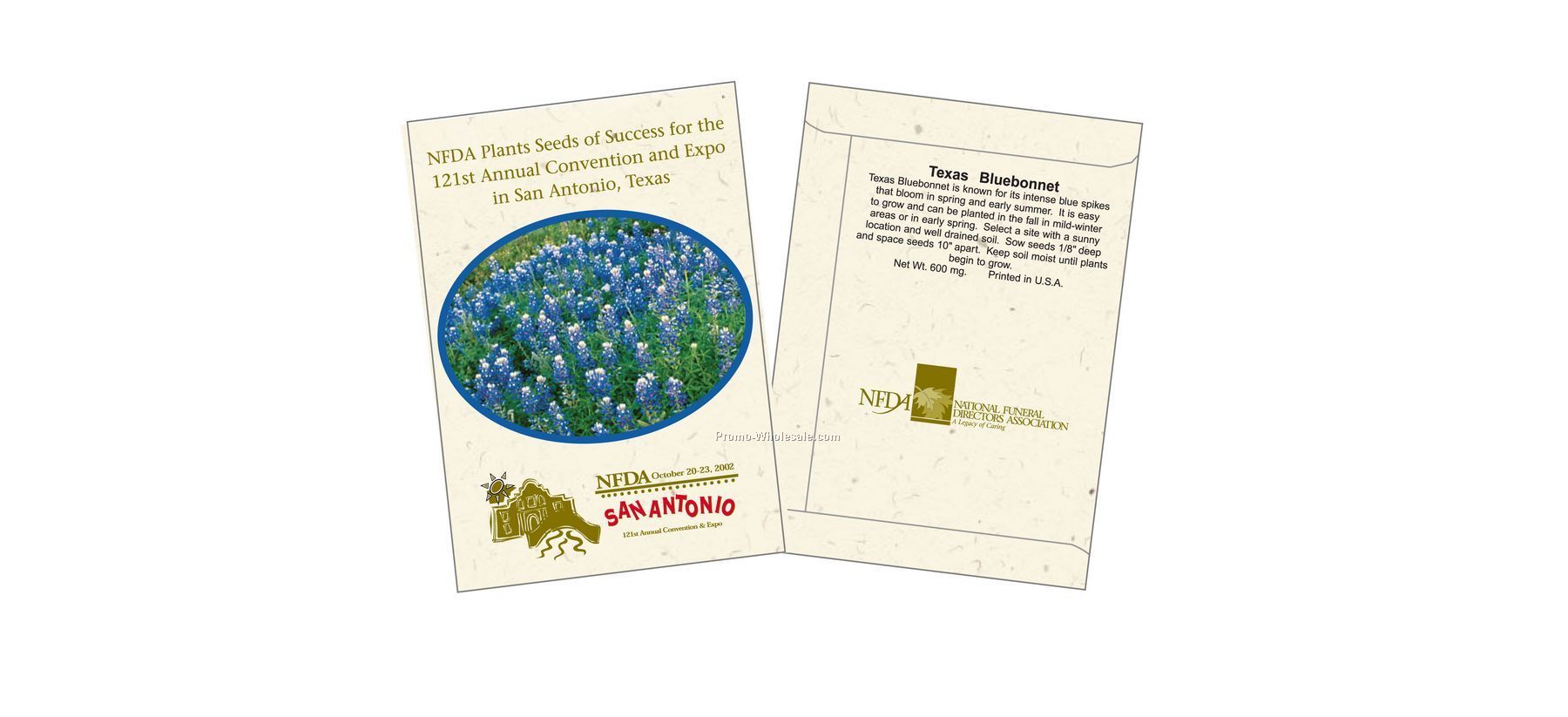 3-1/4"x4-1/2" Texas Bluebonnet Seed Packet (2 Color)