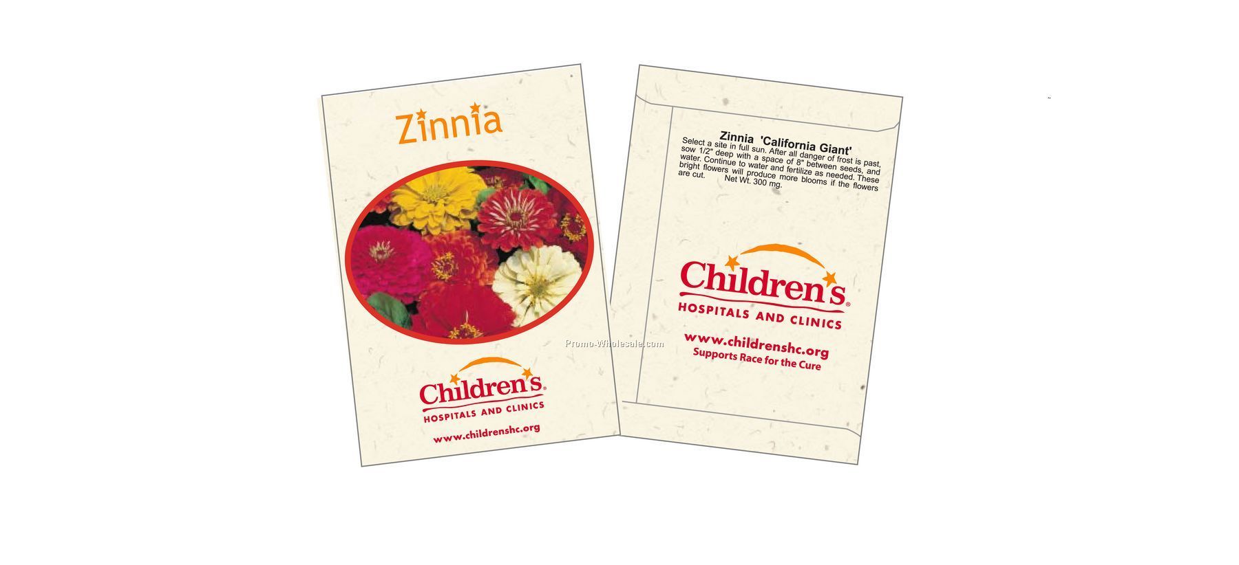 3-1/4"x4-1/2" Zinnia - California Giant - Flower Seed Packet (2 Color)