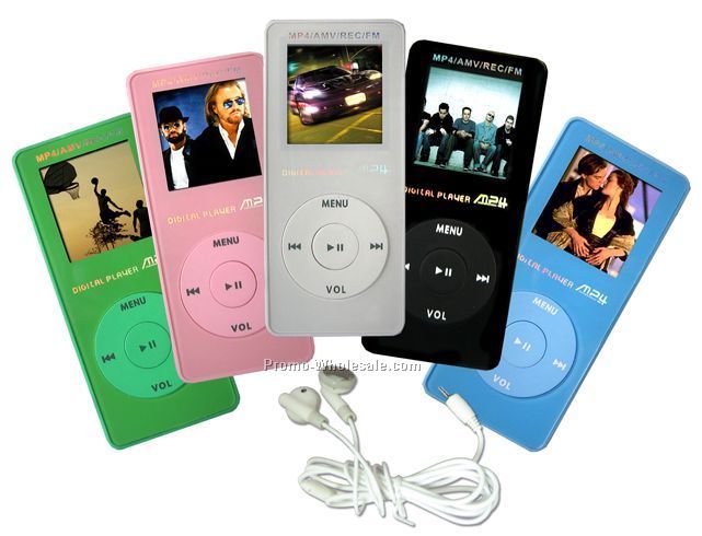 3.15"x1-3/5"x.33" 1 Gb Mp4 Digital Media Player W/ Central Round Button