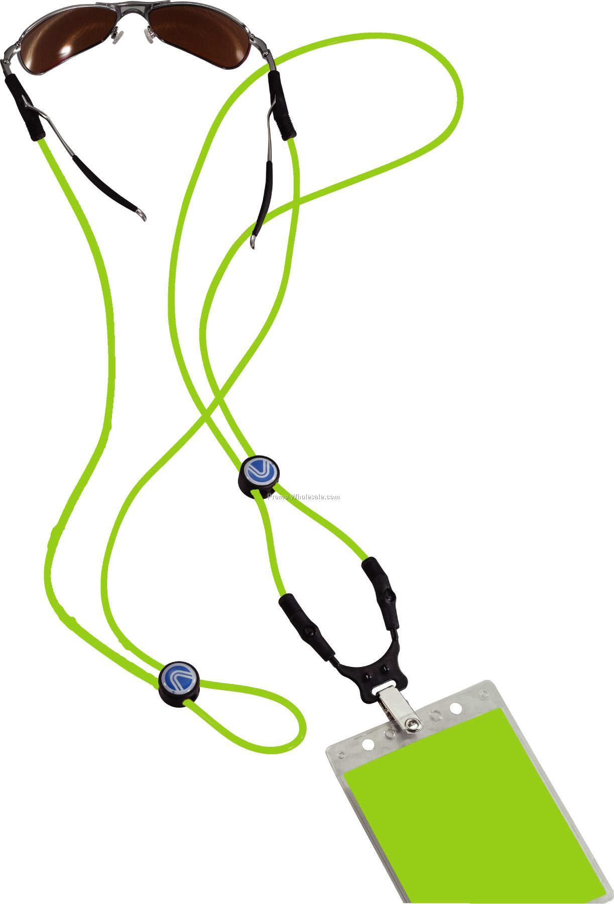 3/16" Glow-in-the-dark Cord Dual-use Trade Show Lanyard