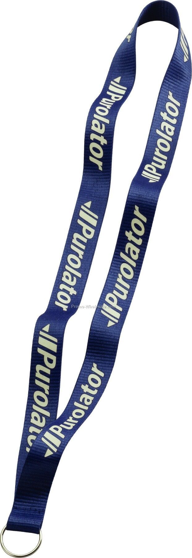 3/4" Imported Polyester Glow Imprint Lanyard With Sewn Split Ring