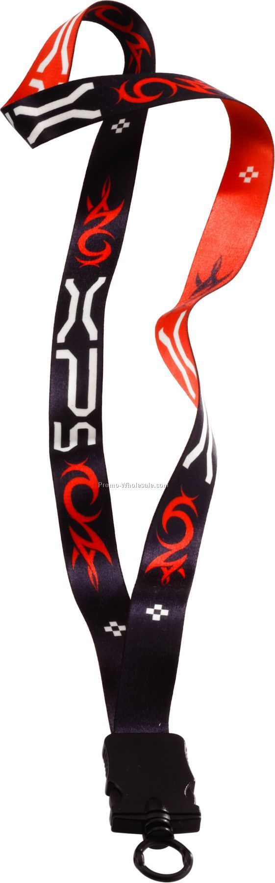 3/4" Recycled Dye Sublimated Lanyard With Snap Buckle Release & O-ring