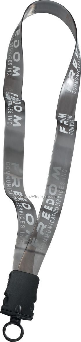 3/4" Transparent Vinyl Lanyard With Snap Buckle Release & O-ring