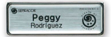 3"x1" Silver Screened & Engraved Domed Framed Badge