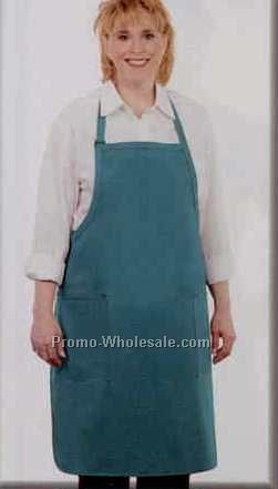 34"x29" Solid Color Twill Bib Apron W/ 2 Patch Pockets