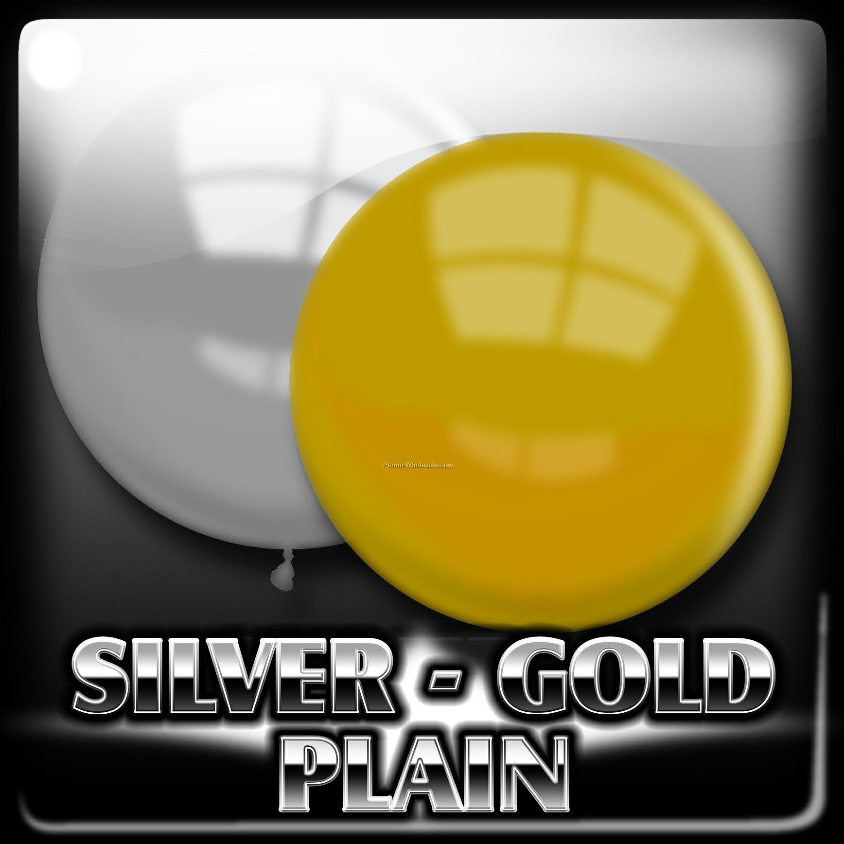 36" Unimprinted Jumbo Silver-gold Balloon