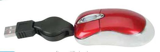 3d Super Mini Optical Mouse W/ Retractable Cord