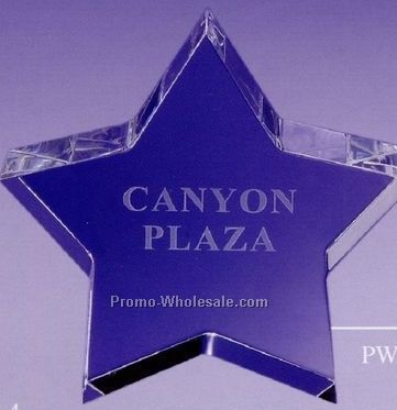 4-1/2"x4-1/2" Star Crystal Paperweights