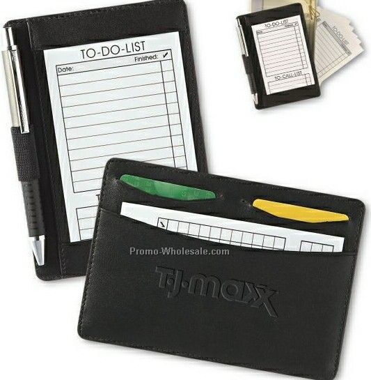 4-3/4"x5"x1/2" Pinnacle Leather Executive Jotter