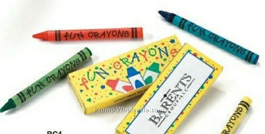 4 Pack Crayons With Blank Box